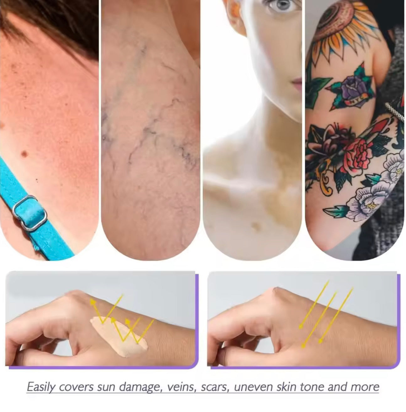 Beauty Body Coverage Perfector–Waterproof Leg & Body Makeup-Concealer for Scars, Spots, Veins, Tattoos and More Blend Cosmetics