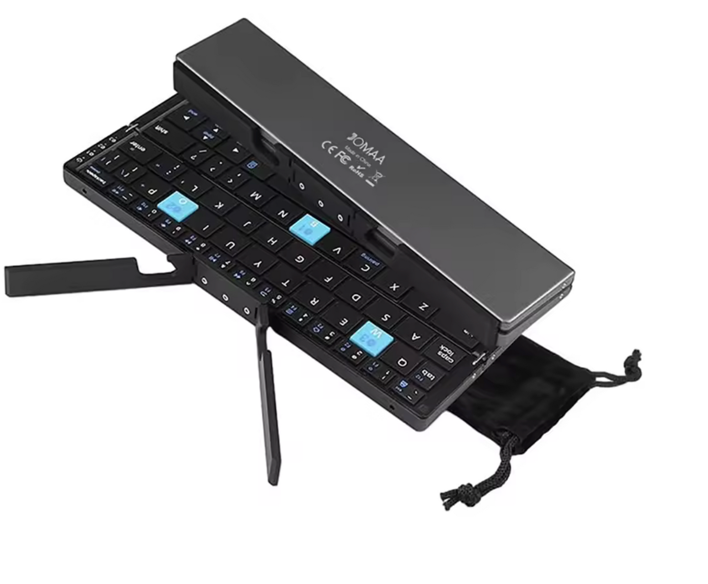 Wireless Bluetooth Foldable Keyboard for Phones and Tablets with Stand