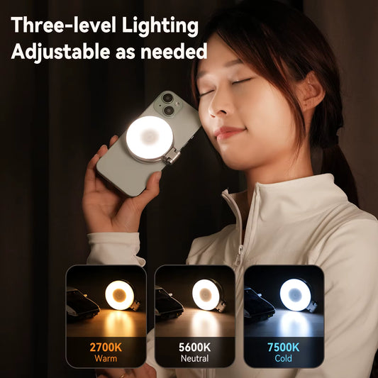 Magnetic Fill Light Mini Selfie Light 3 Modes Adjustable Brightness for Smartphone Iphone XIAOMI HUAWEI SAMSUNG Phone